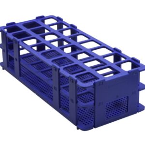 Bel-Art Test Tube Rack 24 Places, D: 25 mm, 3 x 8, Blue, Autoclavable