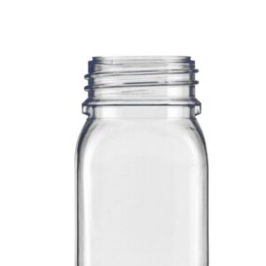 Kautex Textron PVC Wide Mouth Container 100ml – Clear, Square Shape, Without Closure