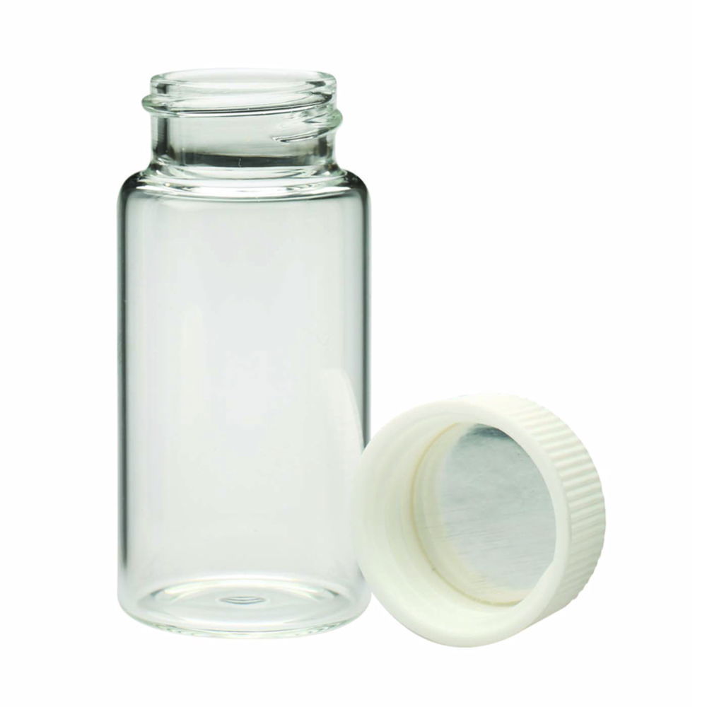 DWK Wheaton 20 mL Scintillation Vials with 22-400 Cap and Metal Insert, Pack of 500