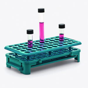 ISOLAB Tube Rack Blue with Silicone Grips for 50 Tubes 15/16 mm Dia