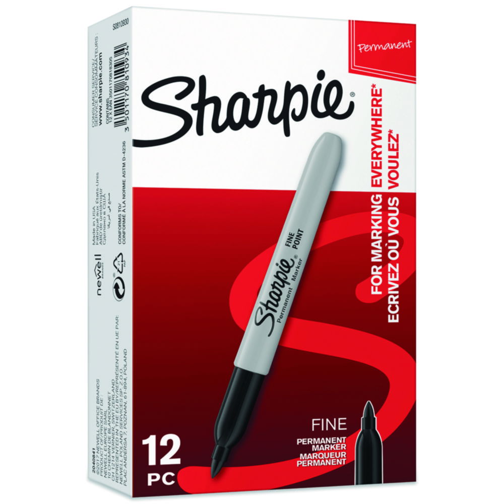 Sharpie® Permanent Marker Fine Round Tip box of 12 black
