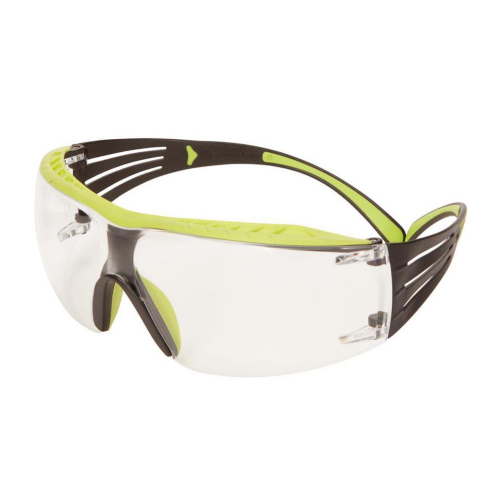 3M Protection Spectacle SecureFit SF401XRAS-GRN UV, Anti-Scratch, Anti-Fog, Green/Black Frame