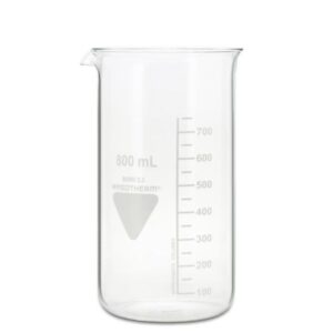 Scherf Präzision Beakers 800 mL, High Form, Boro 3.3, with Division and Spout (Pack of 10)