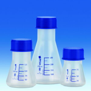 VITLAB Erlenmeyer Flask 125 mL, PP, GL-45 with Screw Cap (PP)