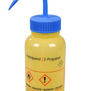 Bürkle Spray Bottle 500 ml, LDPE Wide Neck, "Iso-Propanol", Closure Blue, LaboPlast