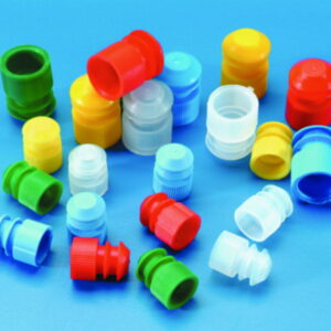 Kartell Caps for Test Tubes, 15–17 mm, Blue, PE, Pack of 100