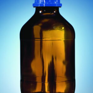 BRAND Threaded Bottle 500mL, Amber Glass with Ethylene-Acrylate Coating, GL 32 Thread, Screw Cap PP, Temp up to 80°C