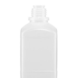 Kautex Square Bottle, 500 mL, PE-HD, Without Screw Cap, 19 mm Ø