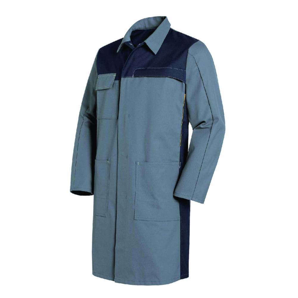 Uvex Men’s Laboratory Coat, Size 90/92, Grey, 65% Cotton, 35% PE, 1/1 Arm with Snaps, Type 16284