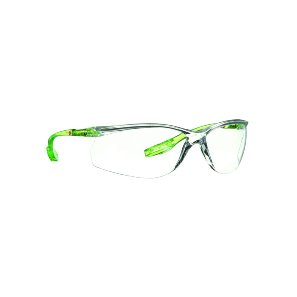 3M Safety Glasses SCCS01SGAF-GRN CCS Lime Green Temples, Clear Lens, Integrated Attachment for 3M Ear Plugs with Cord