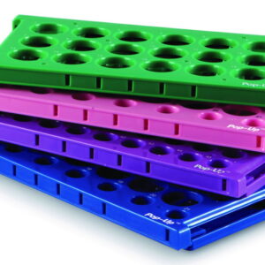 Heathrow Scientific Tube Racks Pop-Up PP, Foldable for 18 x 50ml Tubes, Green, Pack of 2