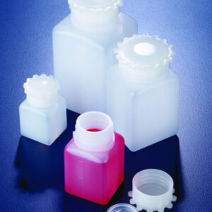 DWK Square Bottle 500 mL HDPE with Lid, Pack of 10