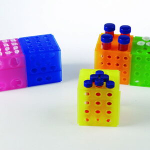 Heathrow Scientific Cube Rack Inter-On All Sides G, Assorted Colours, 108 x 108 x 114 mm, Pack of 5