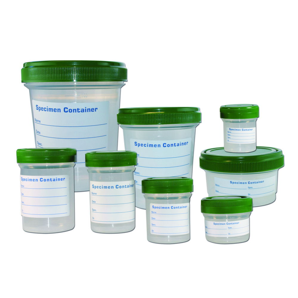 LLG Sample Containers 250ml, PP with HDPE-Screw Cap and Plain Label, Sterile and Single Packed, Pack of 70