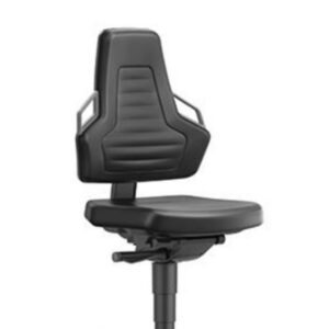 Working chair Nexxit 2 with castors syntetic leather black / handles anthracite seat height 450-600mm