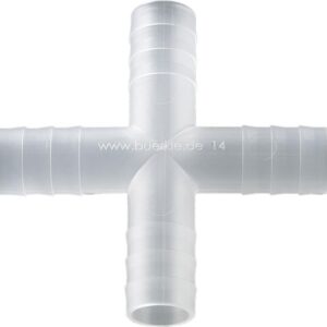 Bürkle Cross Connector PVDF, for Ø 13–15 mm Cylindrical, Pack of 10
