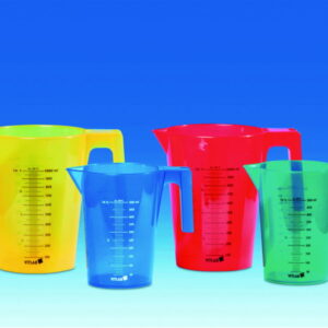 VITLAB Set Measuring Beaker 500 ml PP Colored Stackable (Blue, Yellow, Red, Green)