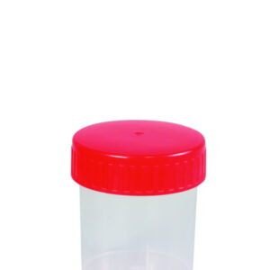 Ratiolab Multipurpose Beakers 30 mL with Red Screw Lid, Non-Graduated, Non-Sterile, Pack of 1000