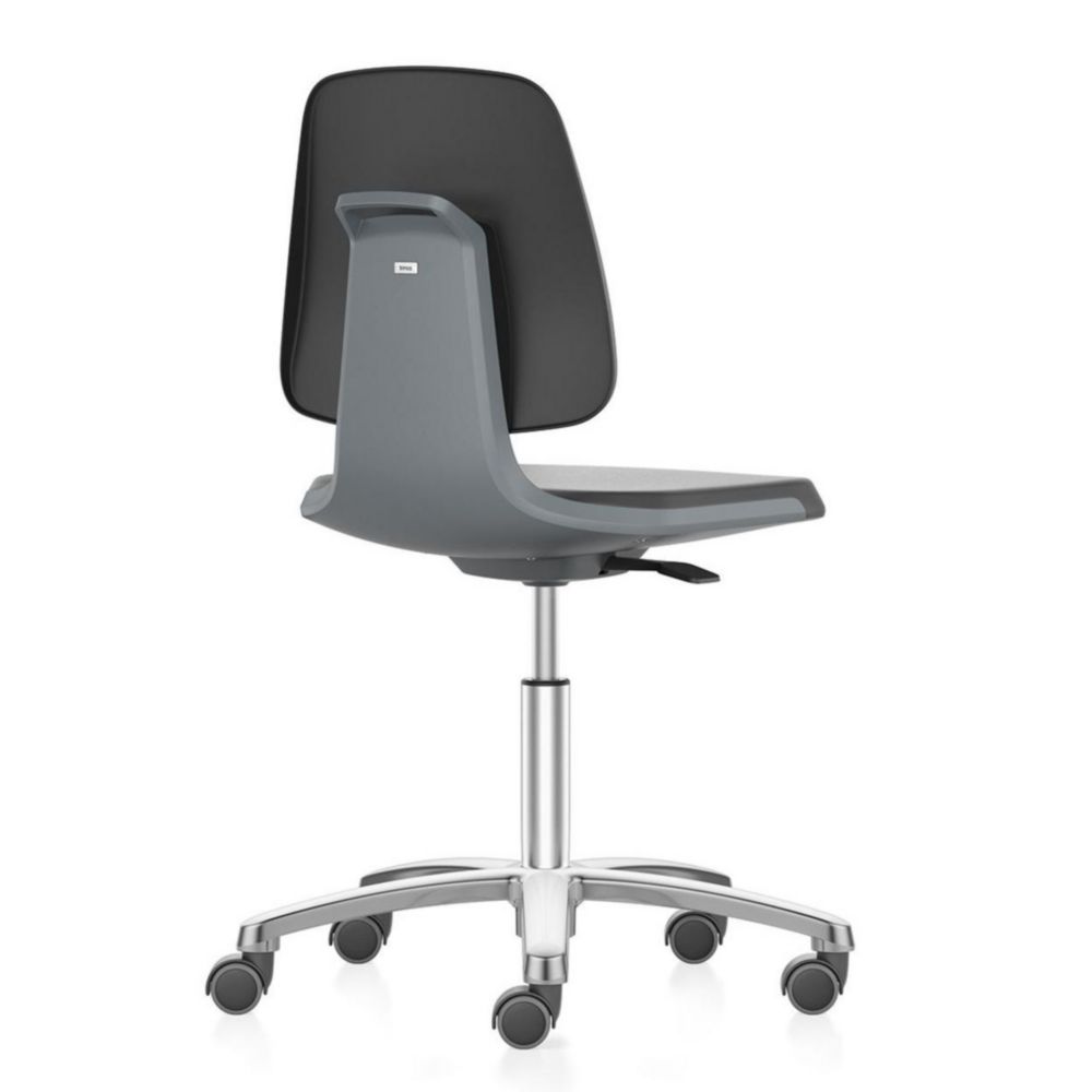 Interstuhl Büromöbel Laboratory Chair Labsit 2 with Castors Integral Foam 9588, Black 2000, Seat Shell Anthracite, Alu Base Polished