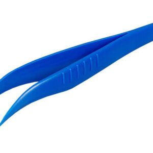 Bürkle Disposable Forceps 130 mm, PS Pointed/Angled, Blue, Sterile, Pack of 100