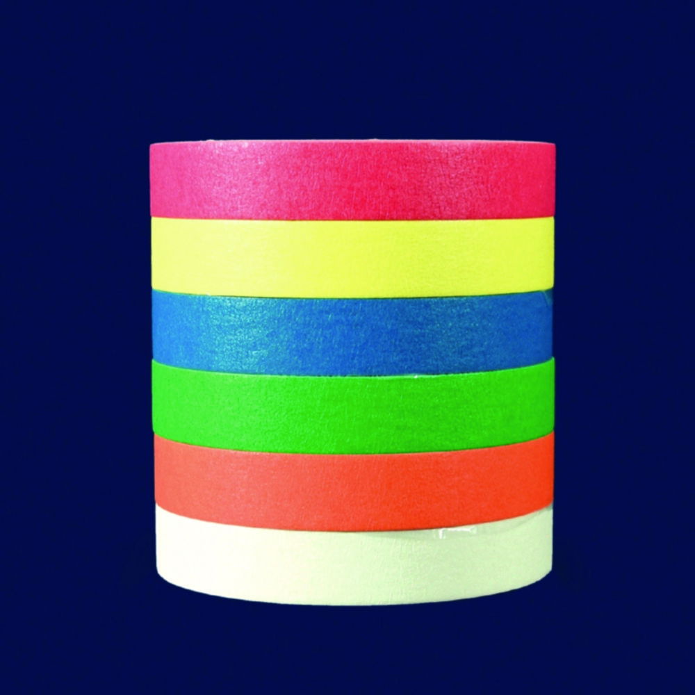 ISOLAB Writable Adhesive Label Tape 19 mm Rainbow Set, 30 m Rolls, Pack of 6