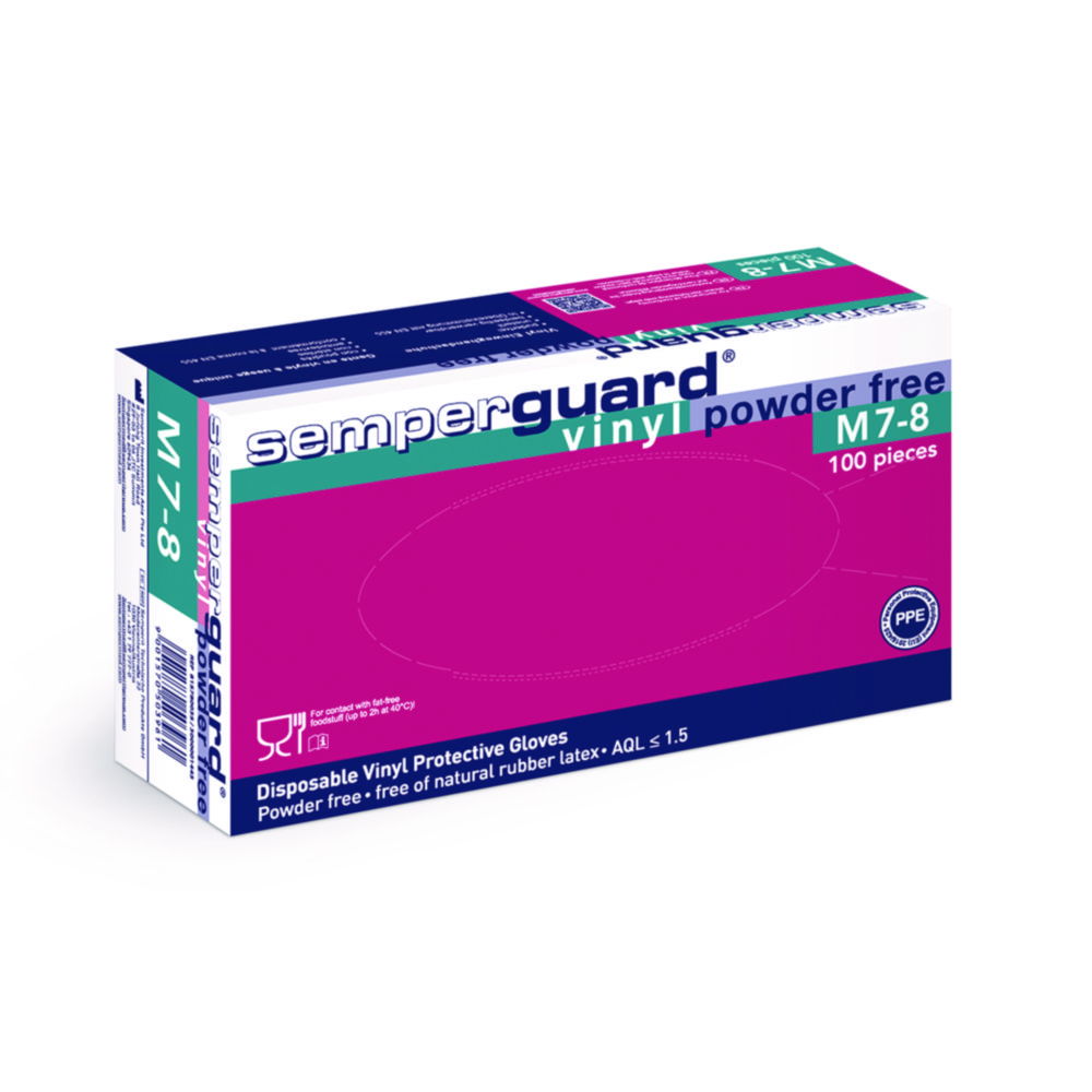 Semperit Technische Semperguard Vinyl Transparent Powder-Free Disposable Gloves (Size XL 9-10)