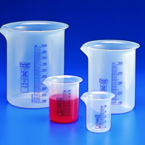 Kartell Griffin Beaker 250 mL Blue Graduation PP Low Form Autoclavable Up to 121°C for 20 Min