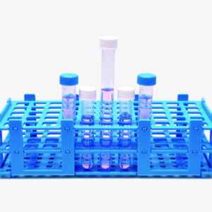ISOLAB Test Tube Rack, Detachable, PP for 84 Tubes (6x14) with Dia. 13mm, Turquoise, 125 x 265 x 70