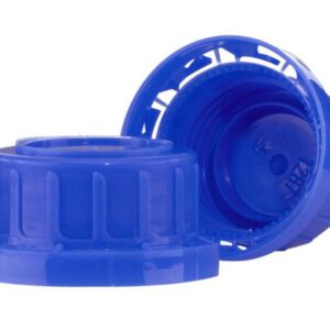Kautex Tamper-Evident Cap, PP Blue, 28 mmØ for 50 mL Flasks