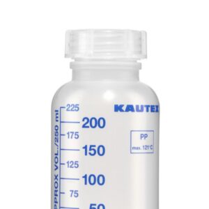 Kautex Textron Wide Neck Autoclavable PP Bottle with Screw Cap 250 mL Graduated