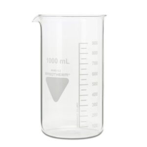 Scherf Beakers 1000 ml, High Form, Boro 3.3, With Division and Spout, Pack of 10