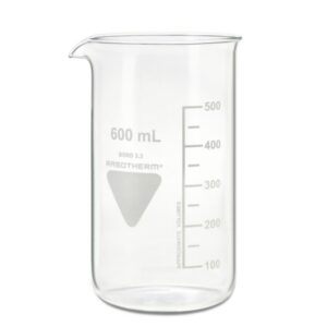 Scherf Beakers 600 ml, High Form, Boro 3.3, With Division and Spout, Pack of 10