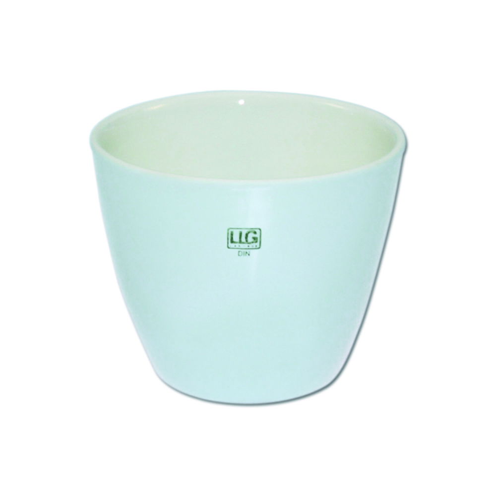 LLG Porcelain Crucibles 2/50 DIN 45 mL, 50 mm Dia, Medium Form, Glazed, Pack of 5