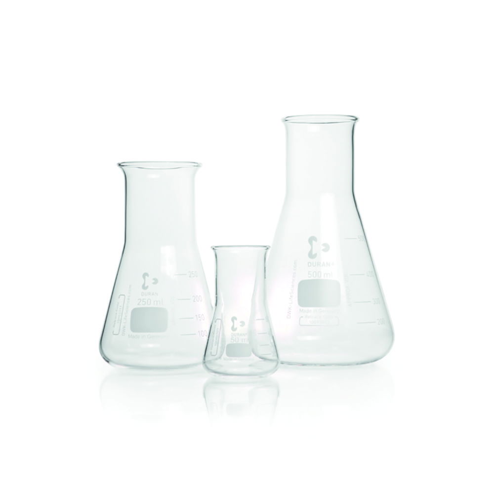 DWK Duran Erlenmeyer Flask, 300 mL, Wide Neck with Cap