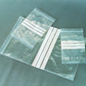 LLG Pressure Seal Bag PE 80 x 120 mm with Write-On Patch, Pack of 100