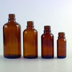 Hecht Dropping Bottle 50 mL, Amber Glass, DIN 18 Thread, Without Screw Cap