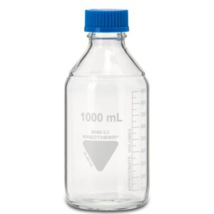 Scherf Laboratory Bottles 1000 ml with Blue Cap and Ring, Boro 3.3, GL 45, Pack of 10