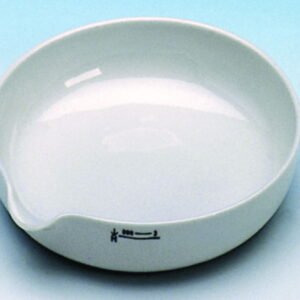 Haldenwanger Evaporating Basin 63 mm Ø Porcelain, Flat, with Spout, Glazed, DIN 12903, Form A