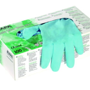 MAPA Disposable Gloves Solo 997, Blue, Size 7, Nitrile, Pack of 100