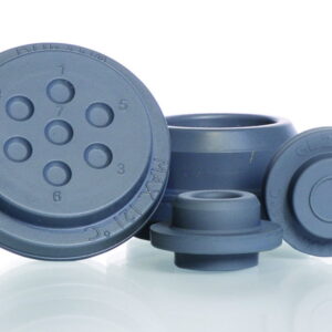 DWK Duran Rubber Stoppers for GL 45 Laboratory Bottle, Straight Plug, Gray Bromobutyl