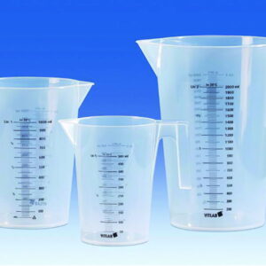 VITLAB Measuring Jug 2000 ml, PP, Stackable, Completely Transparent, Printed Black Graduation on Both Sides