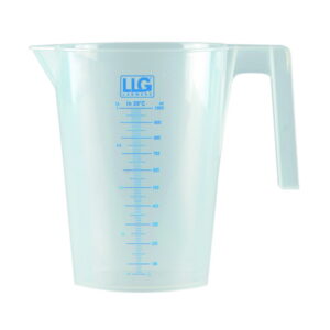 LLG Beaker 1000 ml PP ISO 7056 Blue Scale with Handle Pack of 2