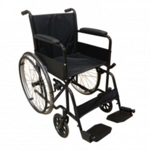 Wheelchair with fixed armrest – Black Canvas