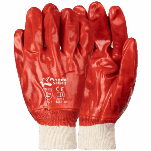 Red PVC Knit Wrist Glove