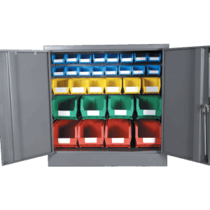 Louvre Panel & Linbin ® Storage Bin Half Size Cabinet Kit 2
