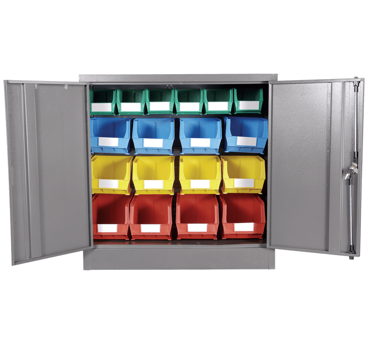 Louvre Panel & Linbin ® Storage Bin Half Size Cabinet Kit 3