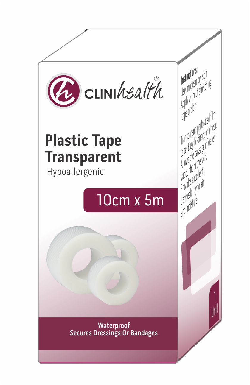 Plastic Tape Transparent 10cm x 5m – Singles