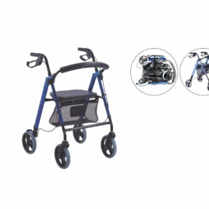 Rollator 4 wheel with Bag and Detachable Back – Aluminium