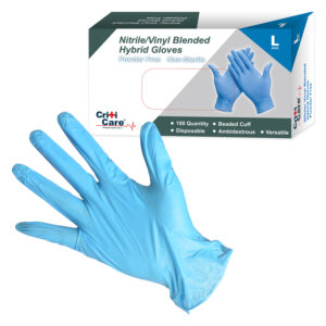 CritiCare Gloves Vitrile, Blue – Box of 100