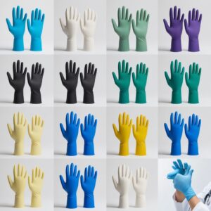 LLG Disposable Gloves, Classic, Latex, Size M White, Fingers Textured, Powder Free, 240mm, Pack of 100